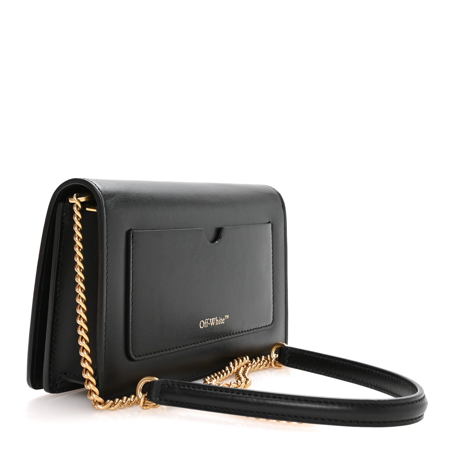 OFF WHITE Calfskin Jitney 0.5 Shoulder Bag Black