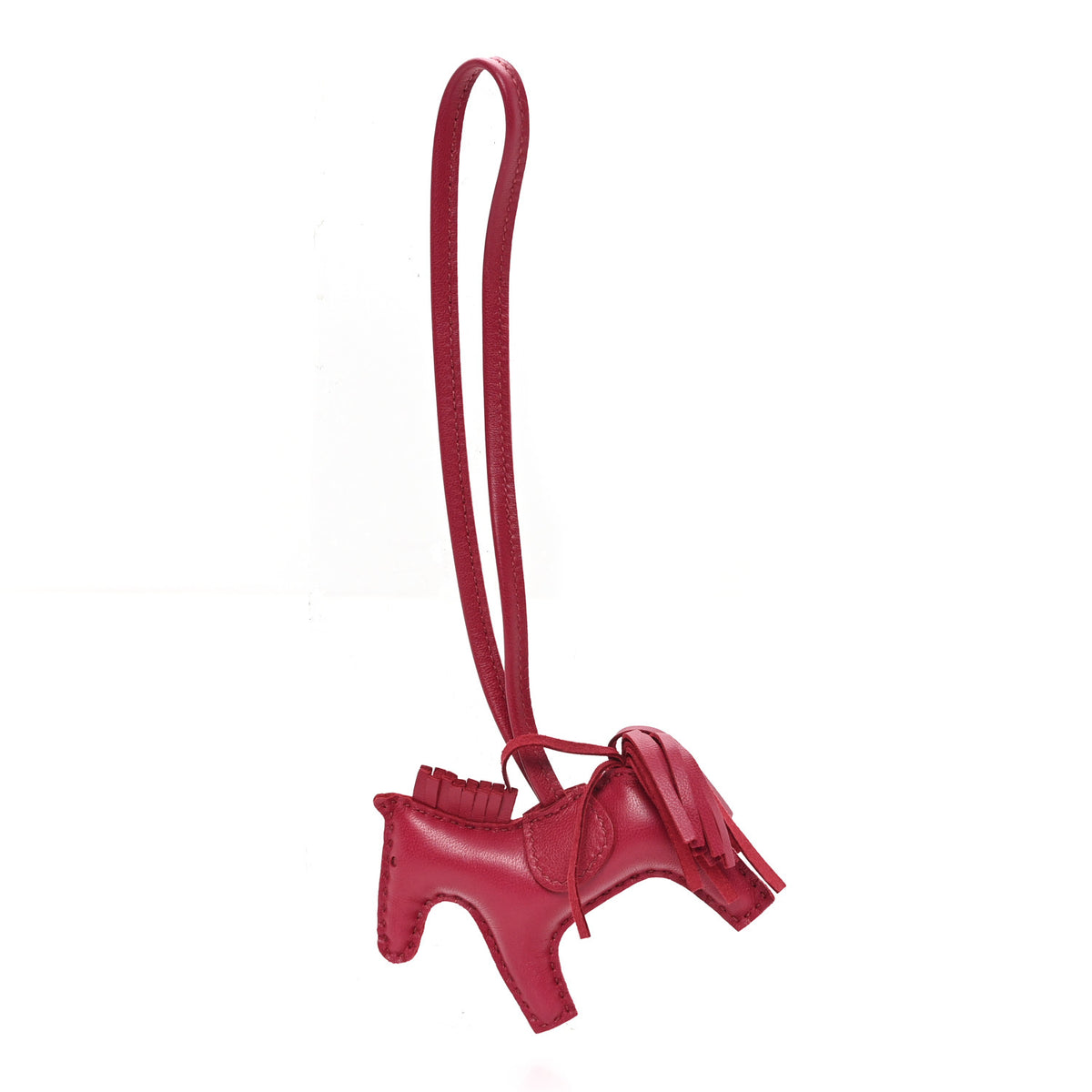 Hermes Milo Lambskin Grigri Rodeo Horse Bag Charm PM Rubis 1 of 3