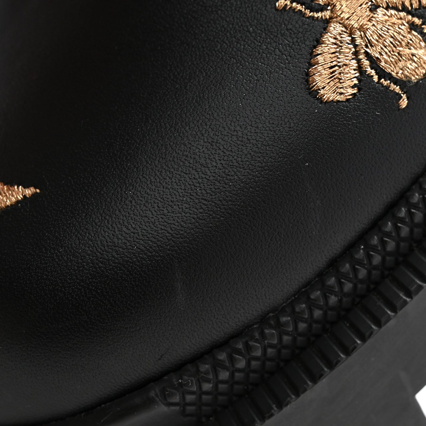 Calfskin Embroidered Lace Up Combat Ankle Boots 37 Black