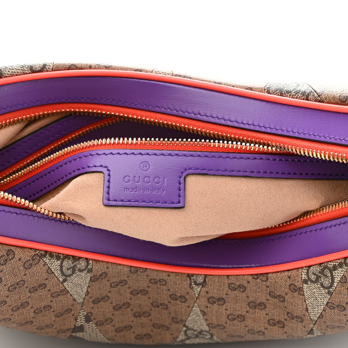 GG Supreme Monogram Mix Monogram Web Patchwork Large Attache Shoulder Bag Beige Multicolor
