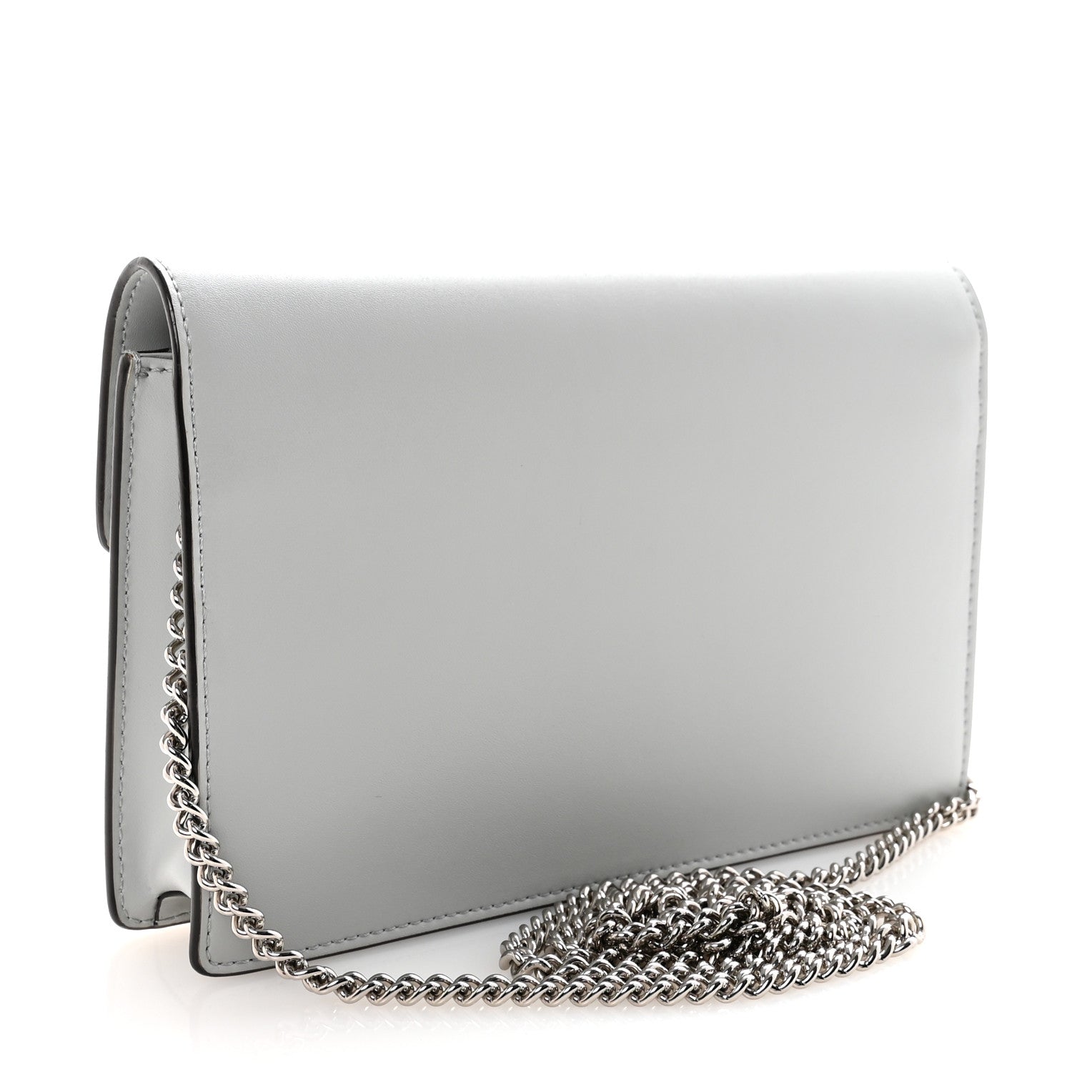 Fendi Vitello Cruise F is Fendi Medium Envelope Wallet on Chain Grigio Perla 3 of 9