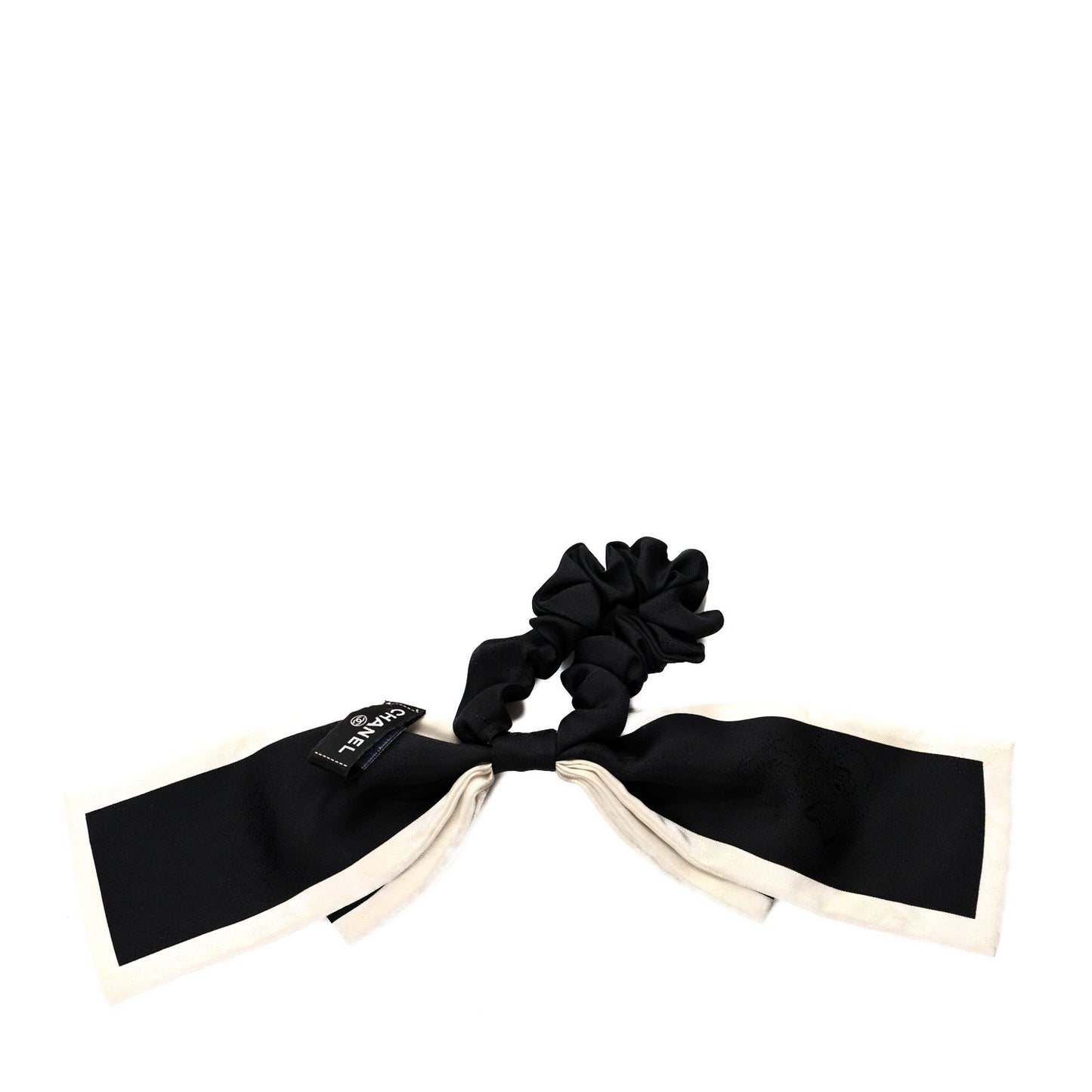 Silk Hair Tie Black Ivory