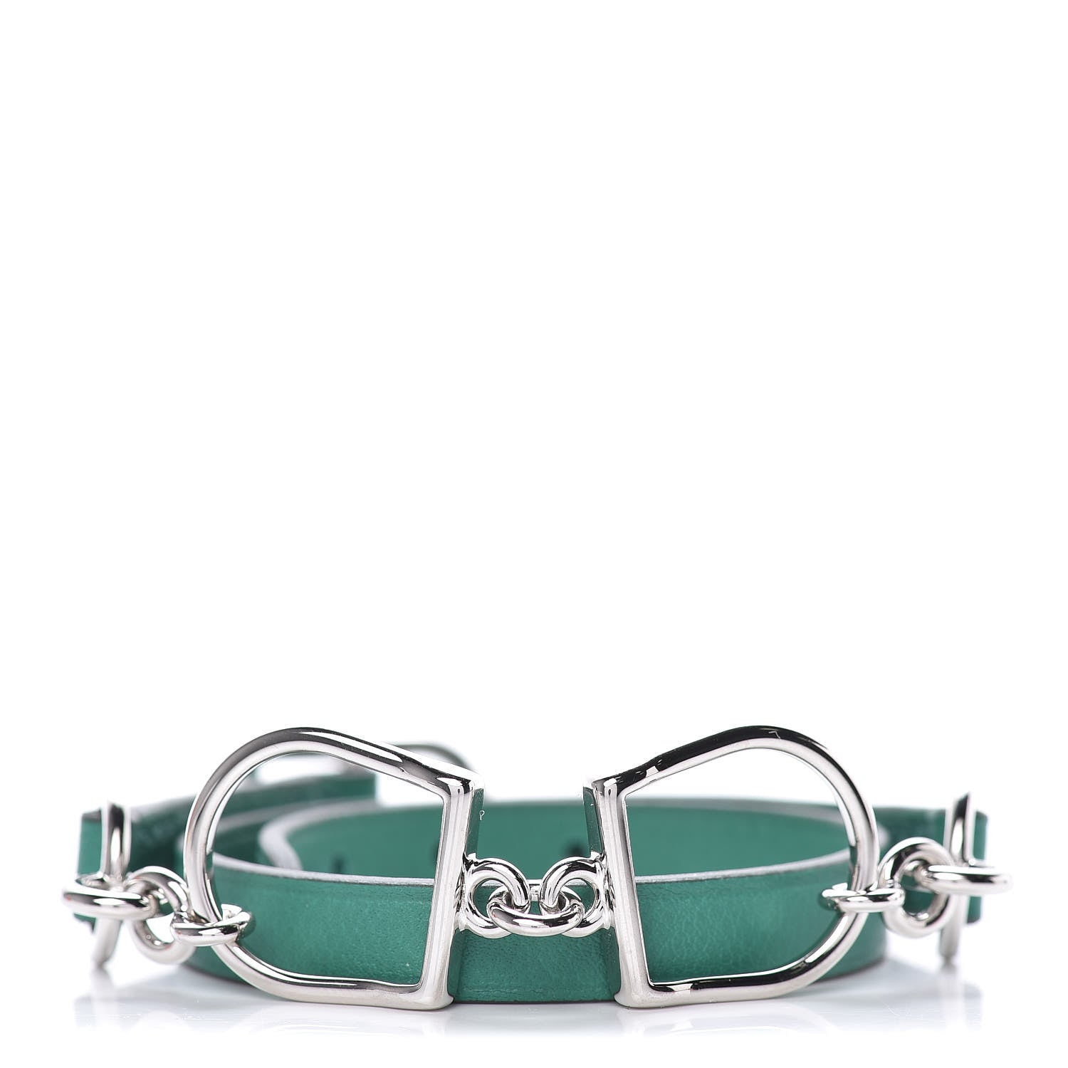 Hermes Swift Etrier Double Tour Bracelet T2 Vert Vertigo 1 of 9