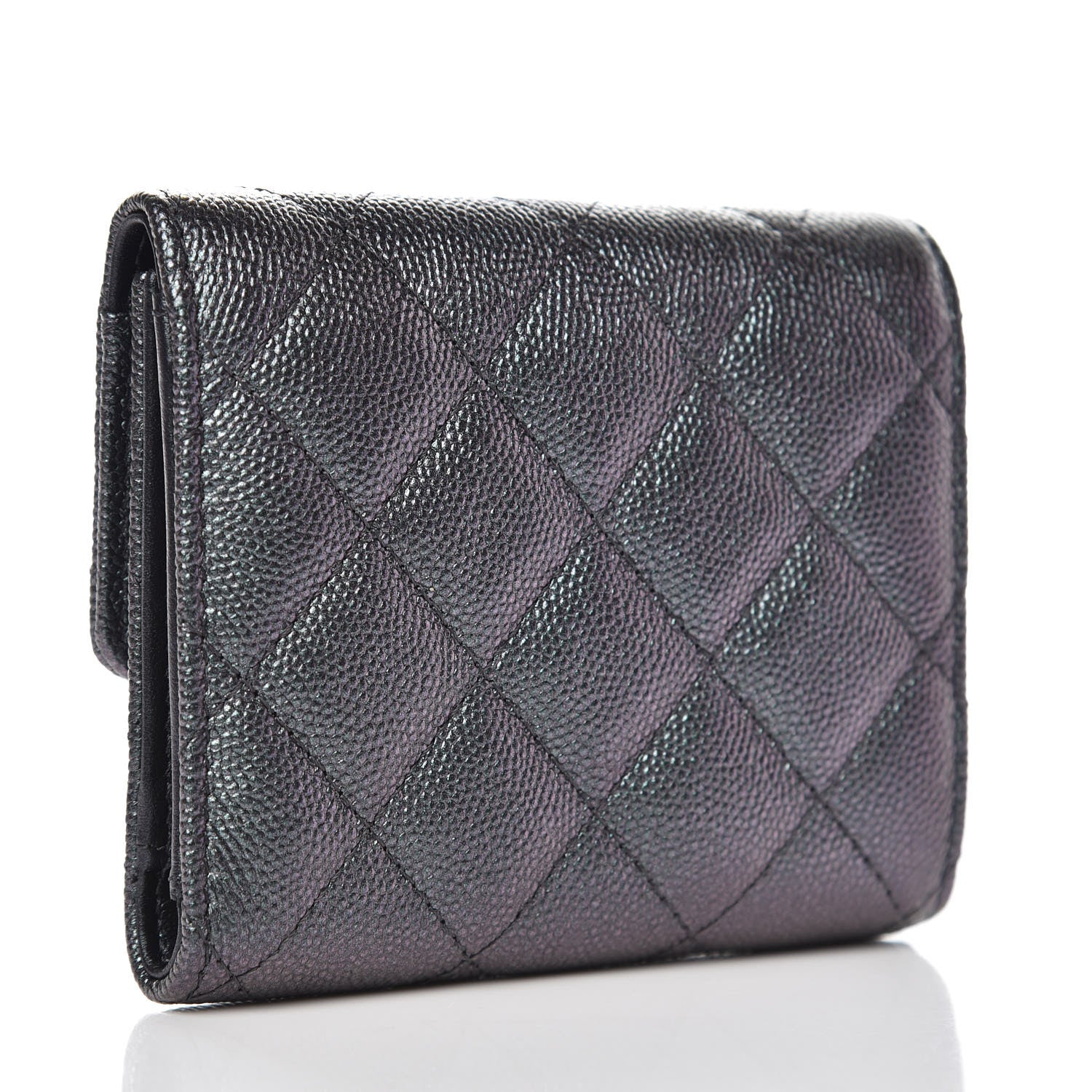 Chanel Iridescent Caviar Quilted Small Flap Wallet Black 3 of 10