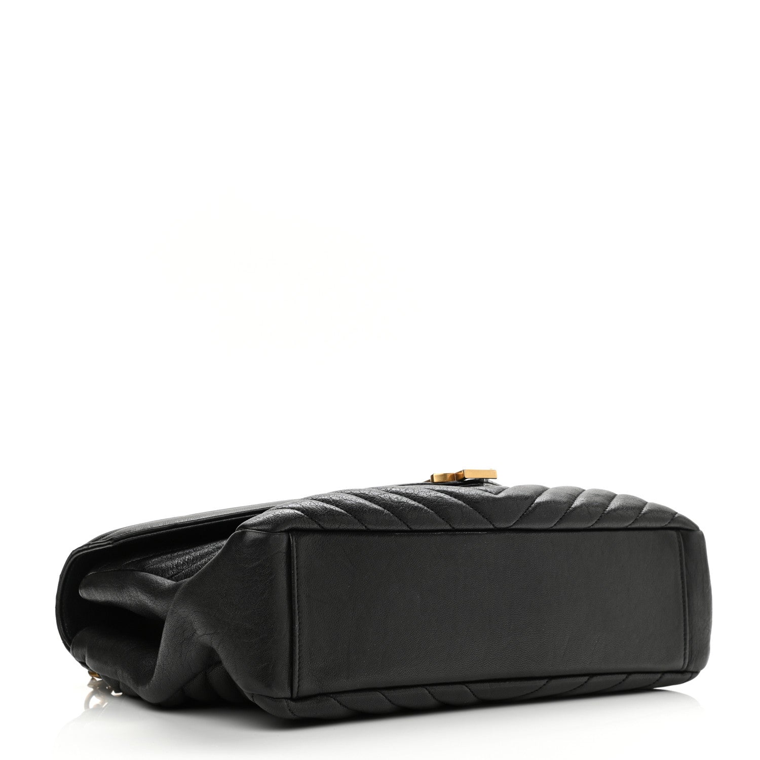 Saint Laurent Sheepskin Matelasse Chevron Monogram Large College Satchel Black 4 of 11