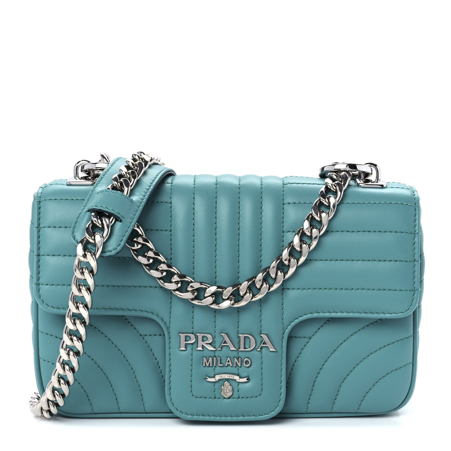 Soft Calf Diagramme Medium Chain Flap Shoulder Bag Giada