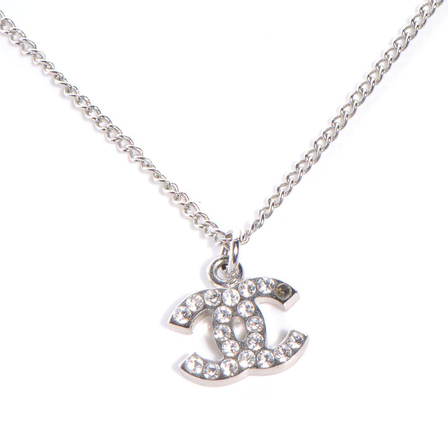 Swarovski Crystal CC Necklace Silver