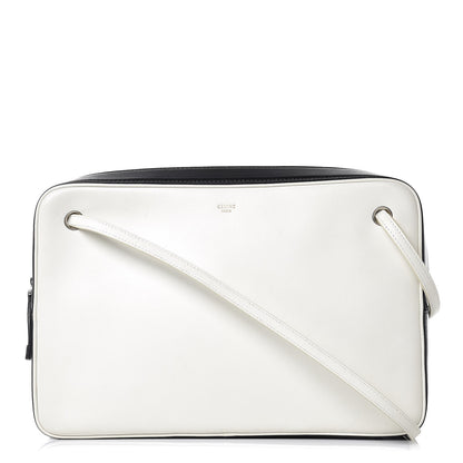Celine Nappa Calfskin Bi-Color Medium Side Lock Shoulder Bag White 1 of 9