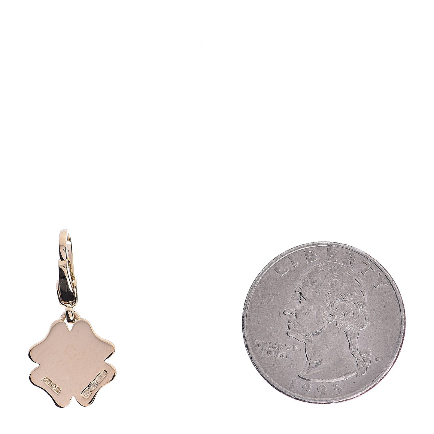 18K Yellow Gold Clover Charm Pendant