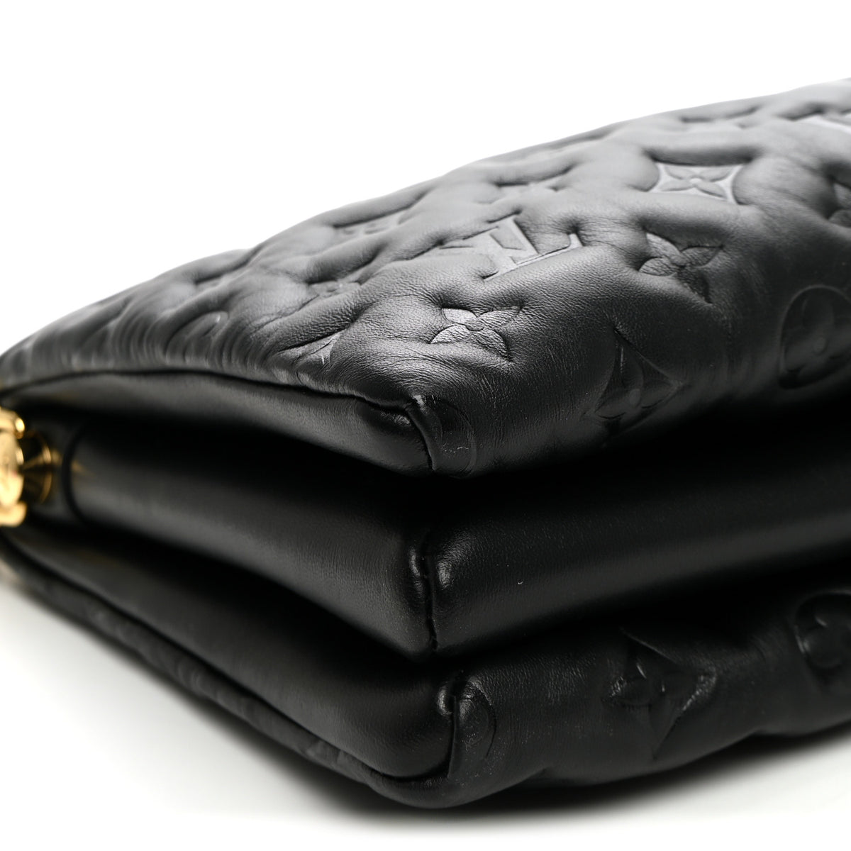 Louis Vuitton Lambskin Embossed Monogram Coussin PM Black 8 of 9