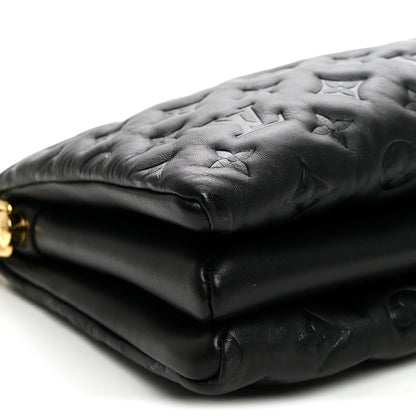Louis Vuitton Lambskin Embossed Monogram Coussin PM Black 8 of 9