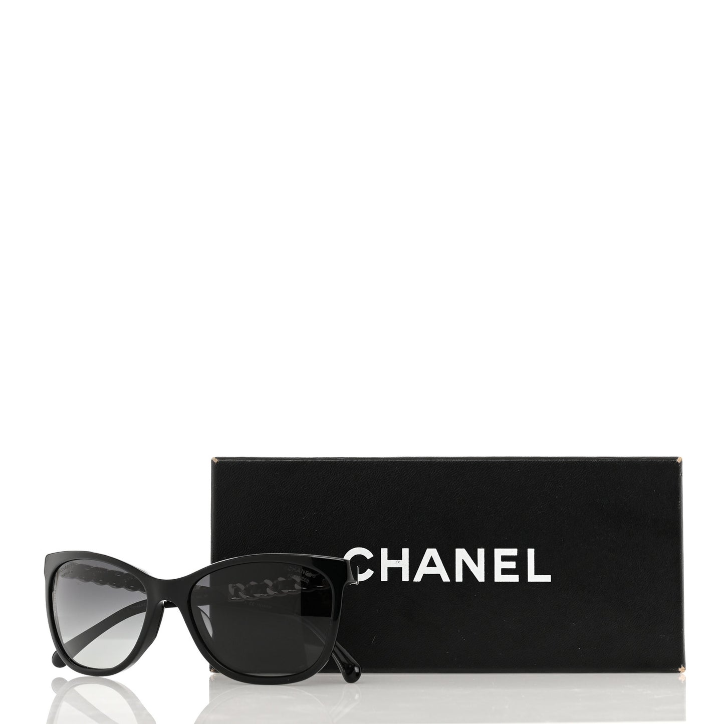 Cat Eye Chain Polarized Sunglasses 5260-Q-A Black