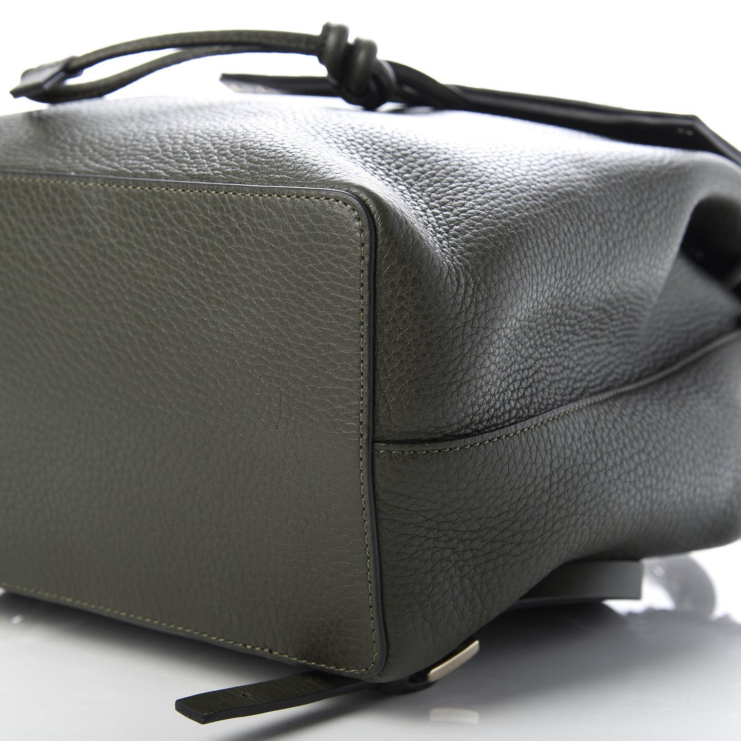 Grained Calfskin Rockstud Backpack Dark Green