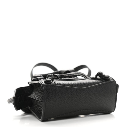 Balenciaga Grained Calfskin Neo Classic Black Hardware Super Nano City Crossbody Black 3 of 7