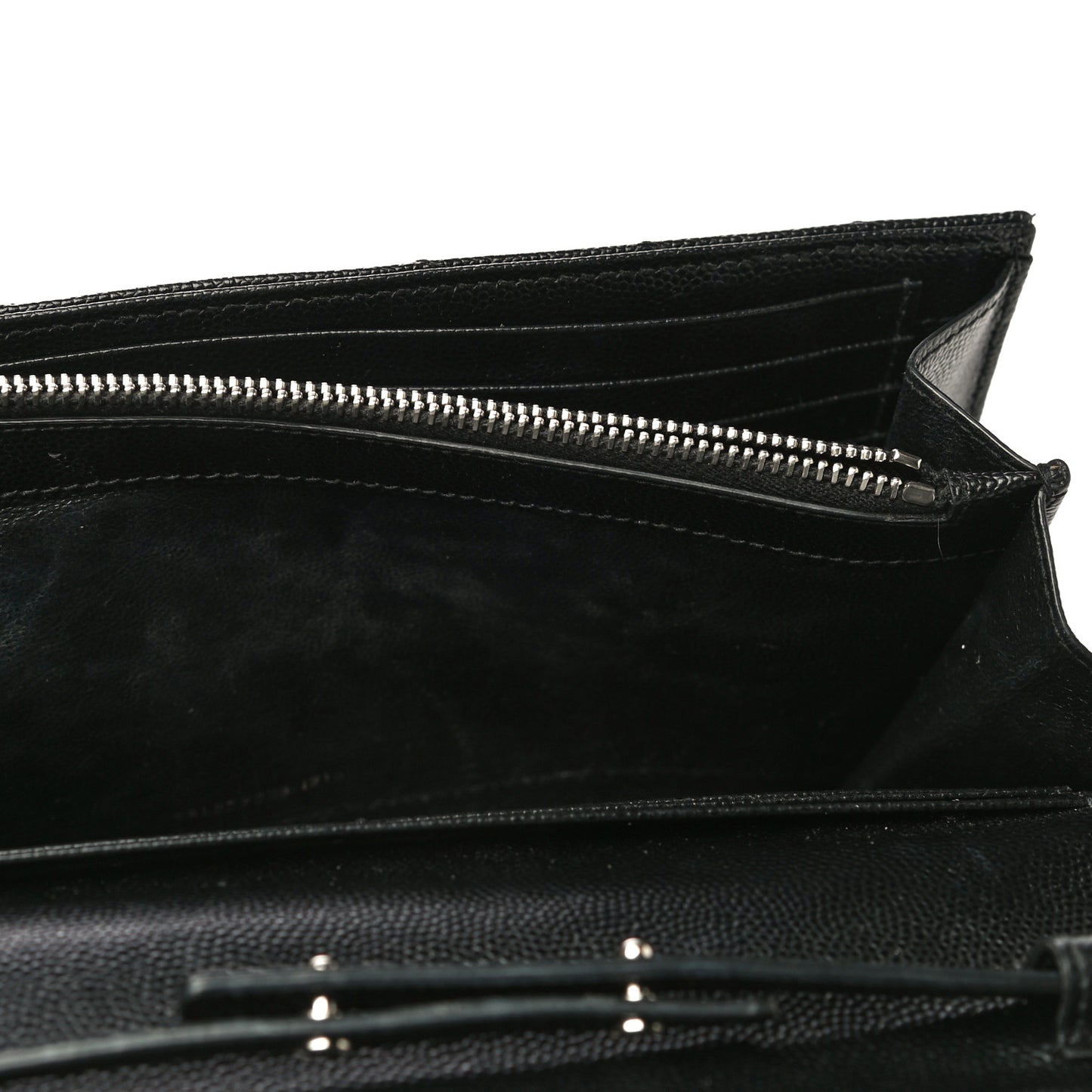 Grain De Poudre Matelasse Chevron Monogram Chain Wallet Black