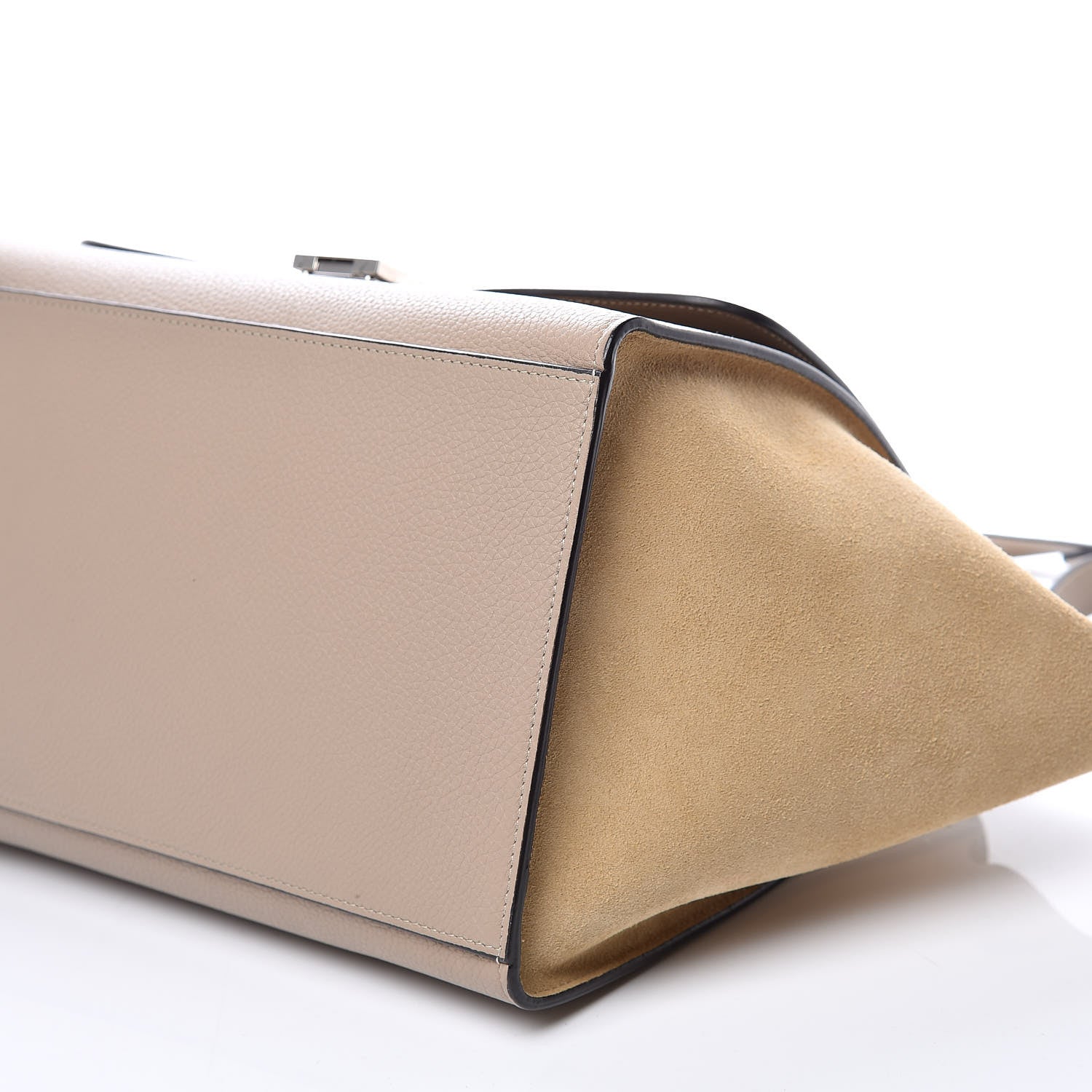 Celine Drummed Calfskin Suede Medium Trapeze Dune 6 of 8