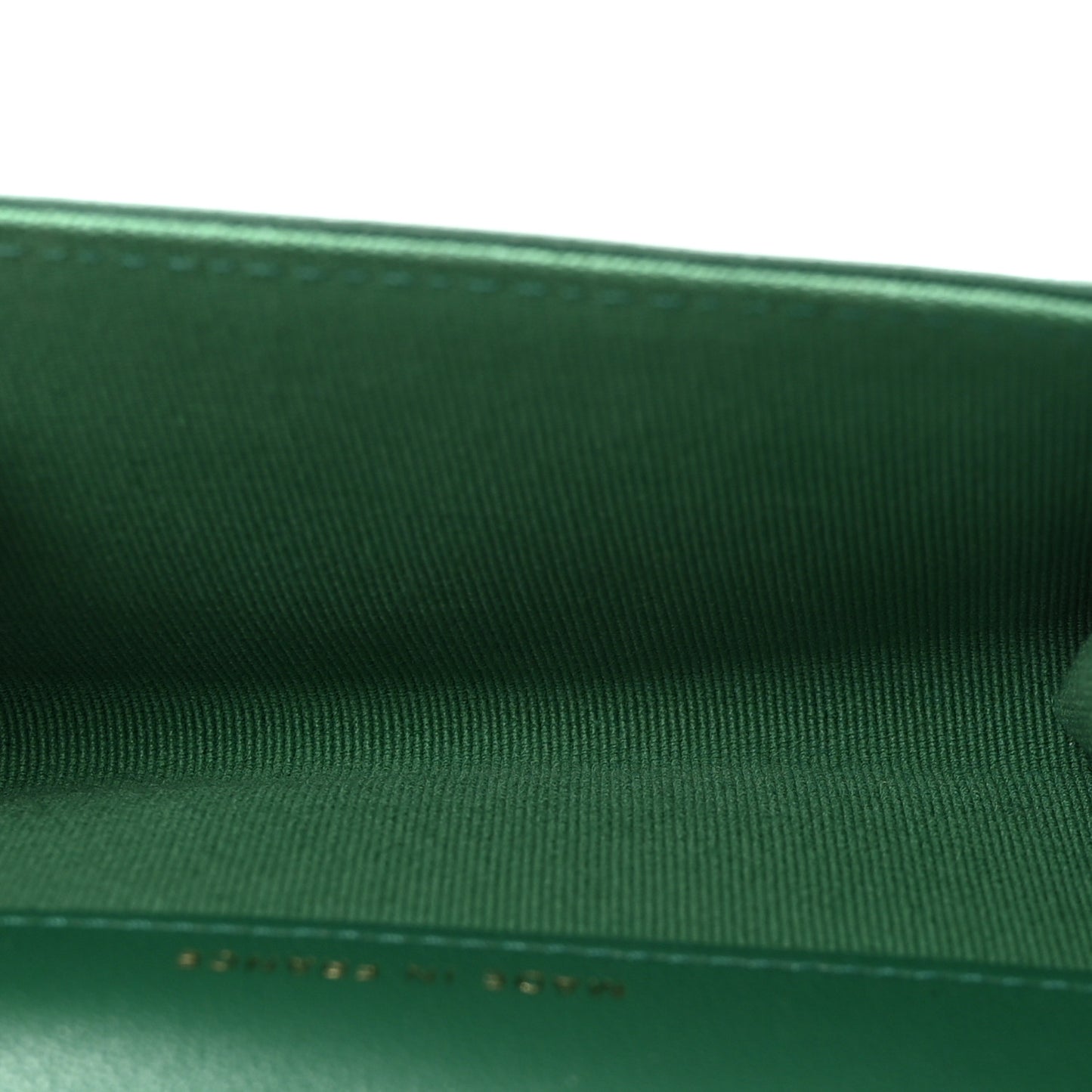 Lambskin Quilted Flap Card Holder Wallet Green