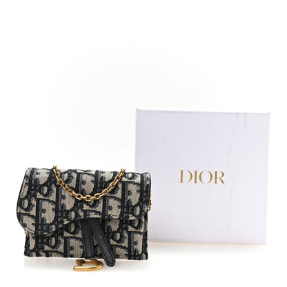 Christian Dior Oblique Nano Saddle Chain Pouch Blue 11 of 11