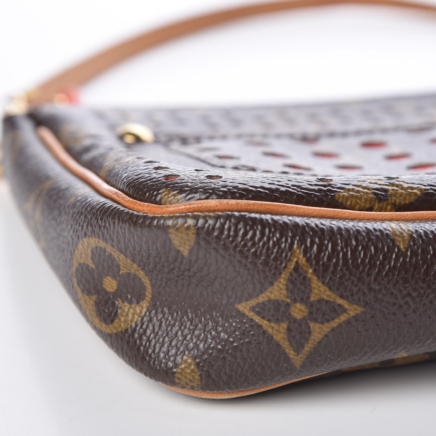 Monogram Perforated Pochette Accessories Bag Orange