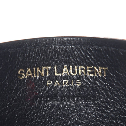 Saint Laurent Grain De Poudre Matelasse Chevron Monogram Credit Card Case Black 6 of 8