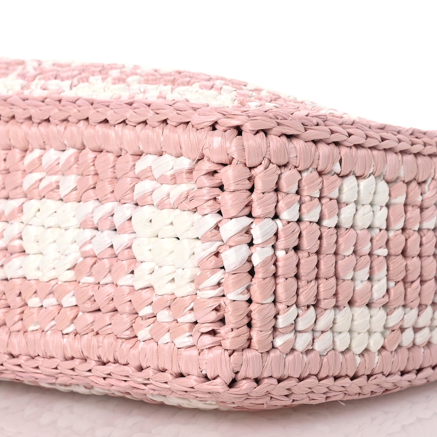 Yarn Raffia Effect Crochet Mini Re-Edition Shoulder Bag Alabastro