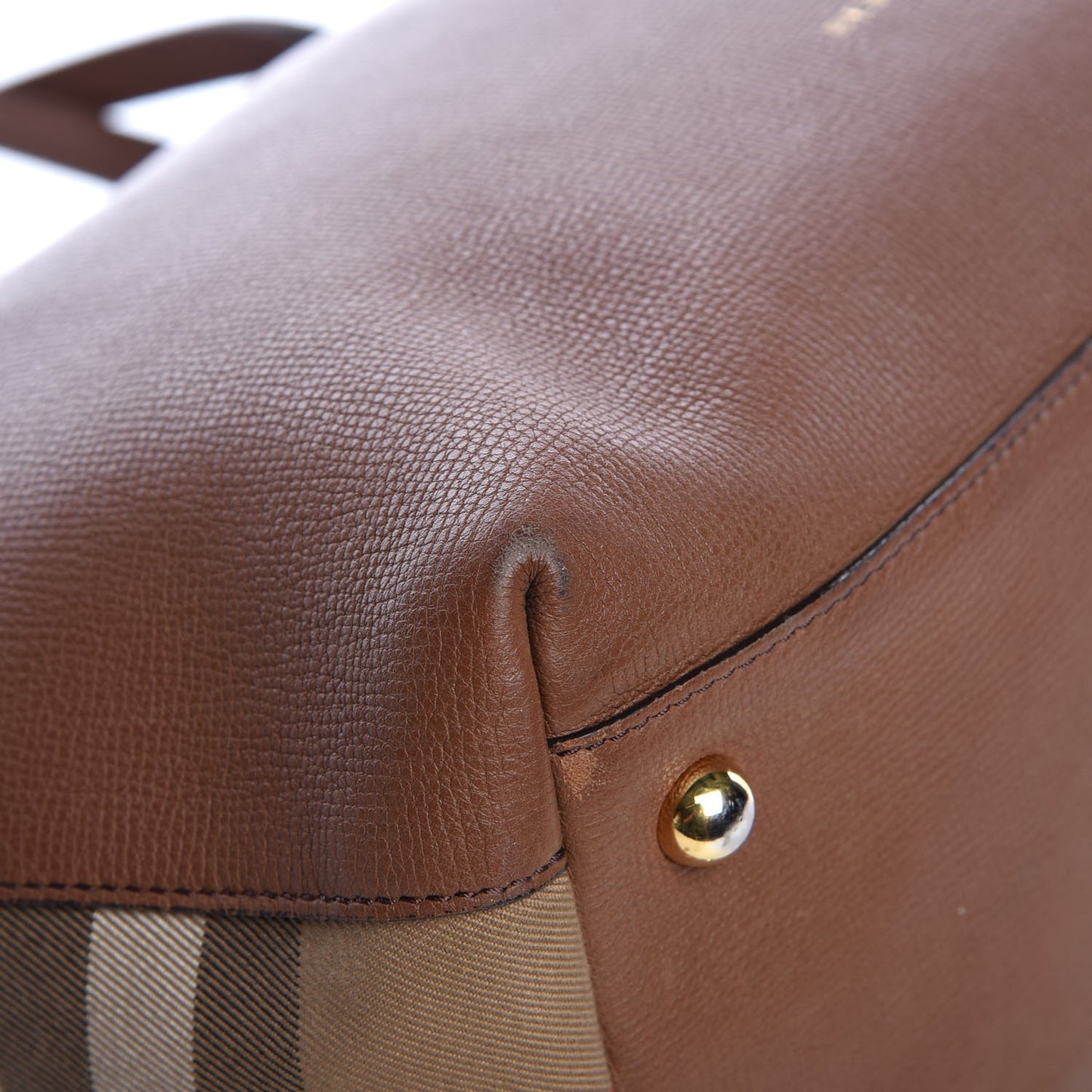 Derby Calfskin House Check Medium Welburn Tote Tan