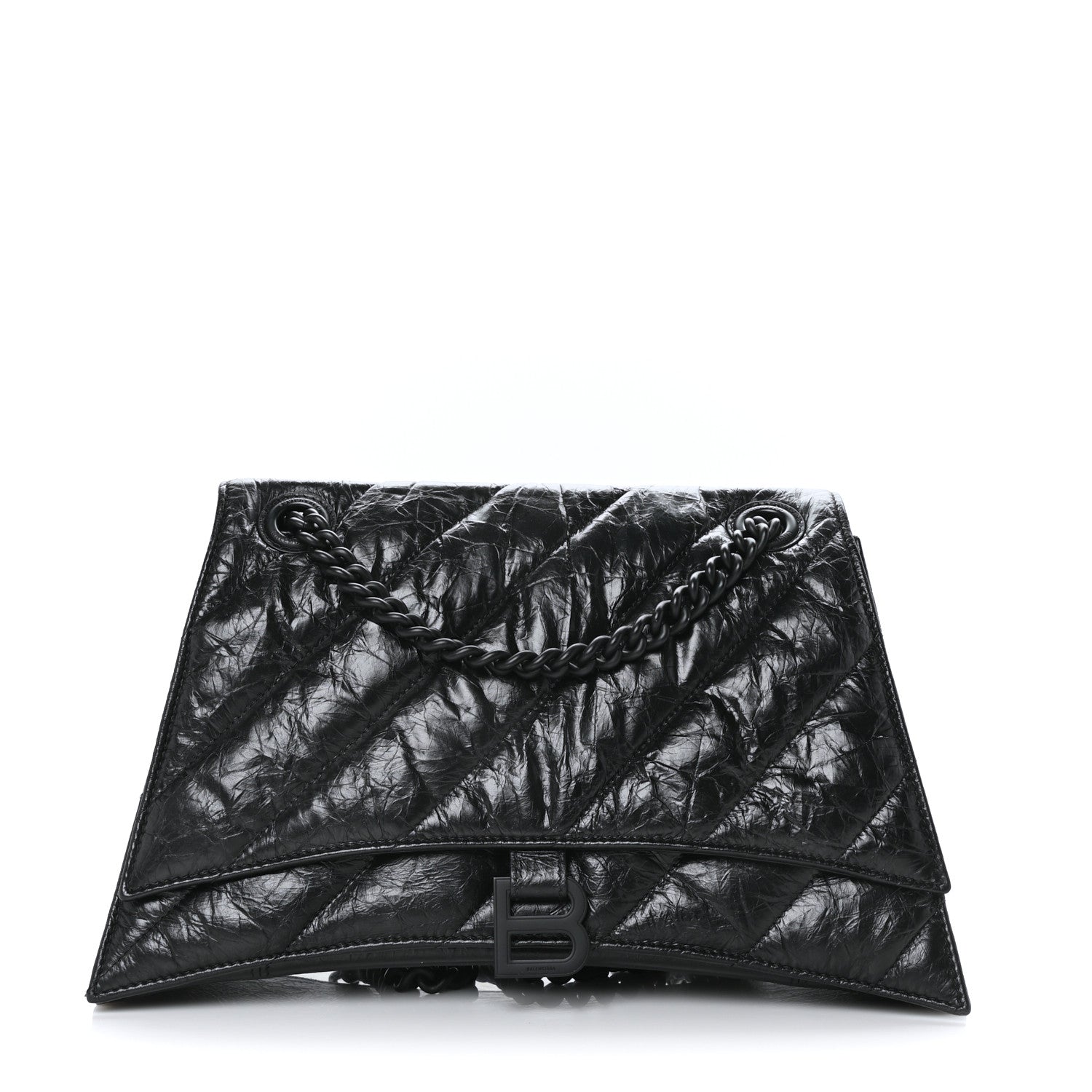 Balenciaga Crushed Calfskin Quilted Matte Black Hardware Medium Crush Chain Bag Black 1 of 9