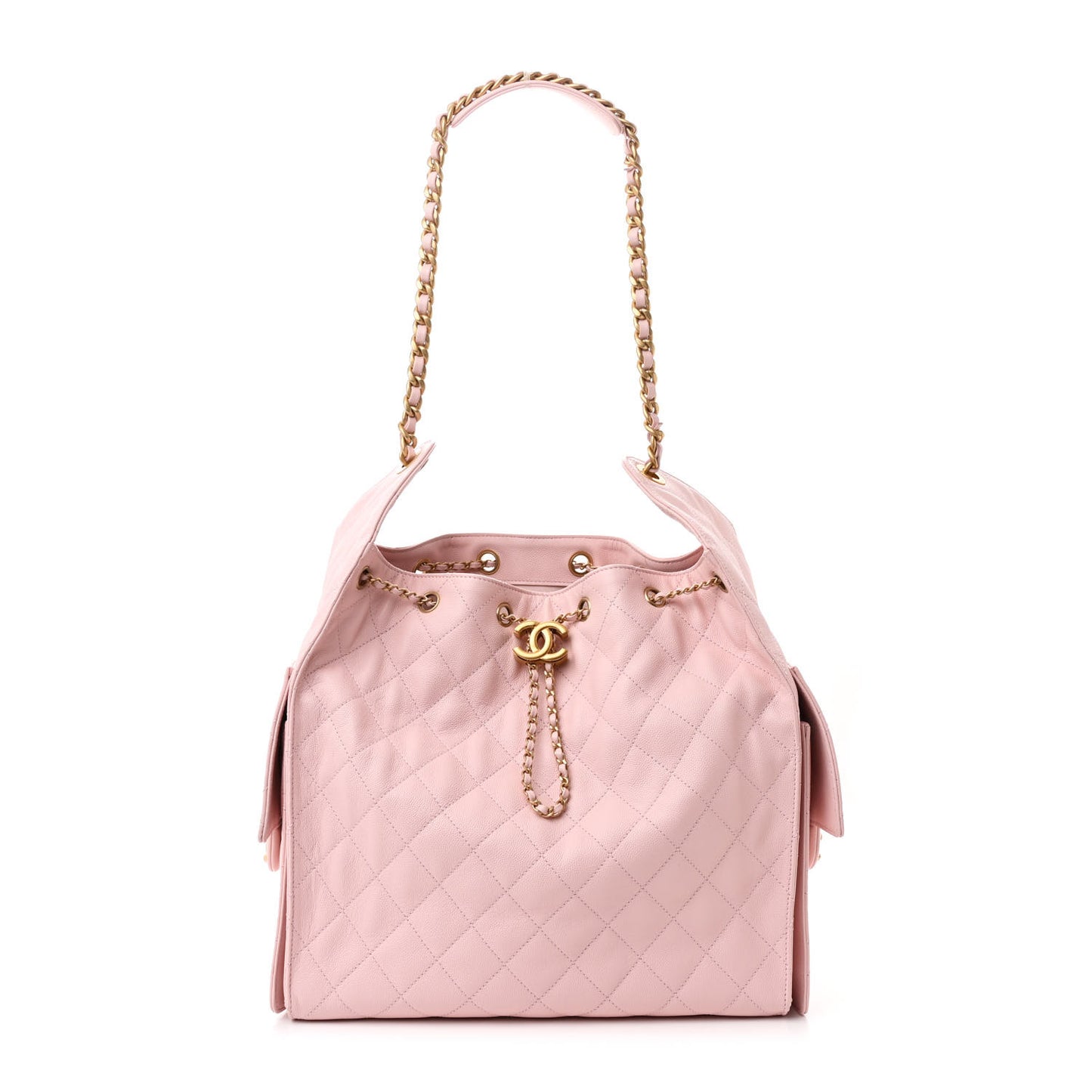 Caviar Quilted Medium Chanel 25 Handbag Light Pink