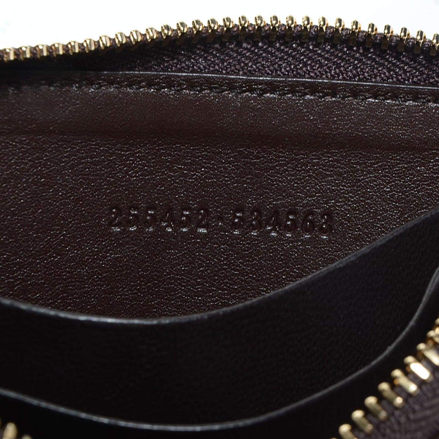 Guccissima Zip Around Card Case Chocolate