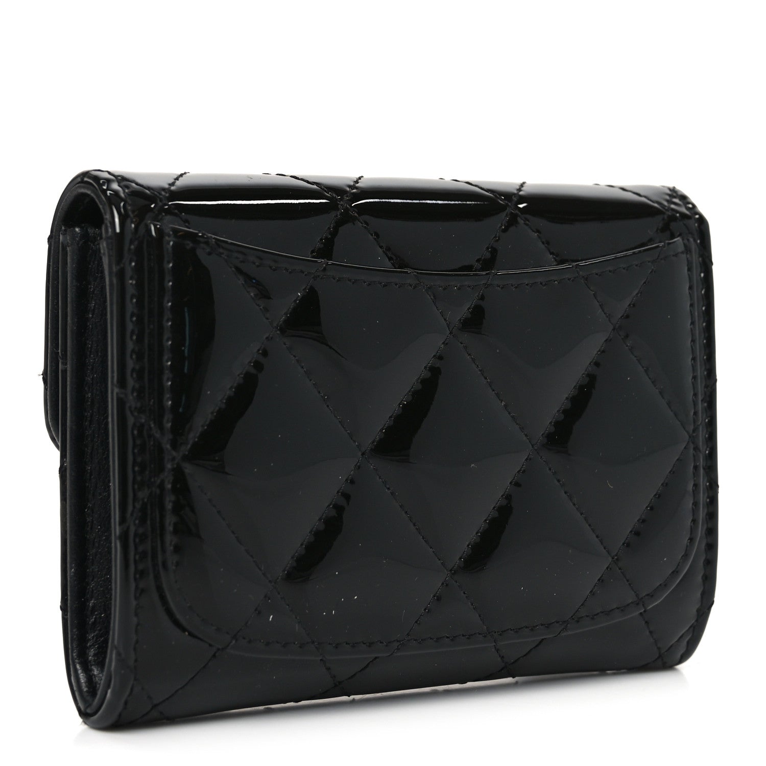 Chanel Patent Quilted Reissue Flap Card Holder Wallet So Black 3 of 8