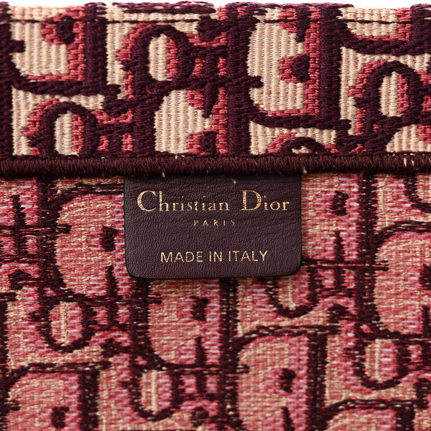 Oblique Large Book Tote Burgundy Multicolor