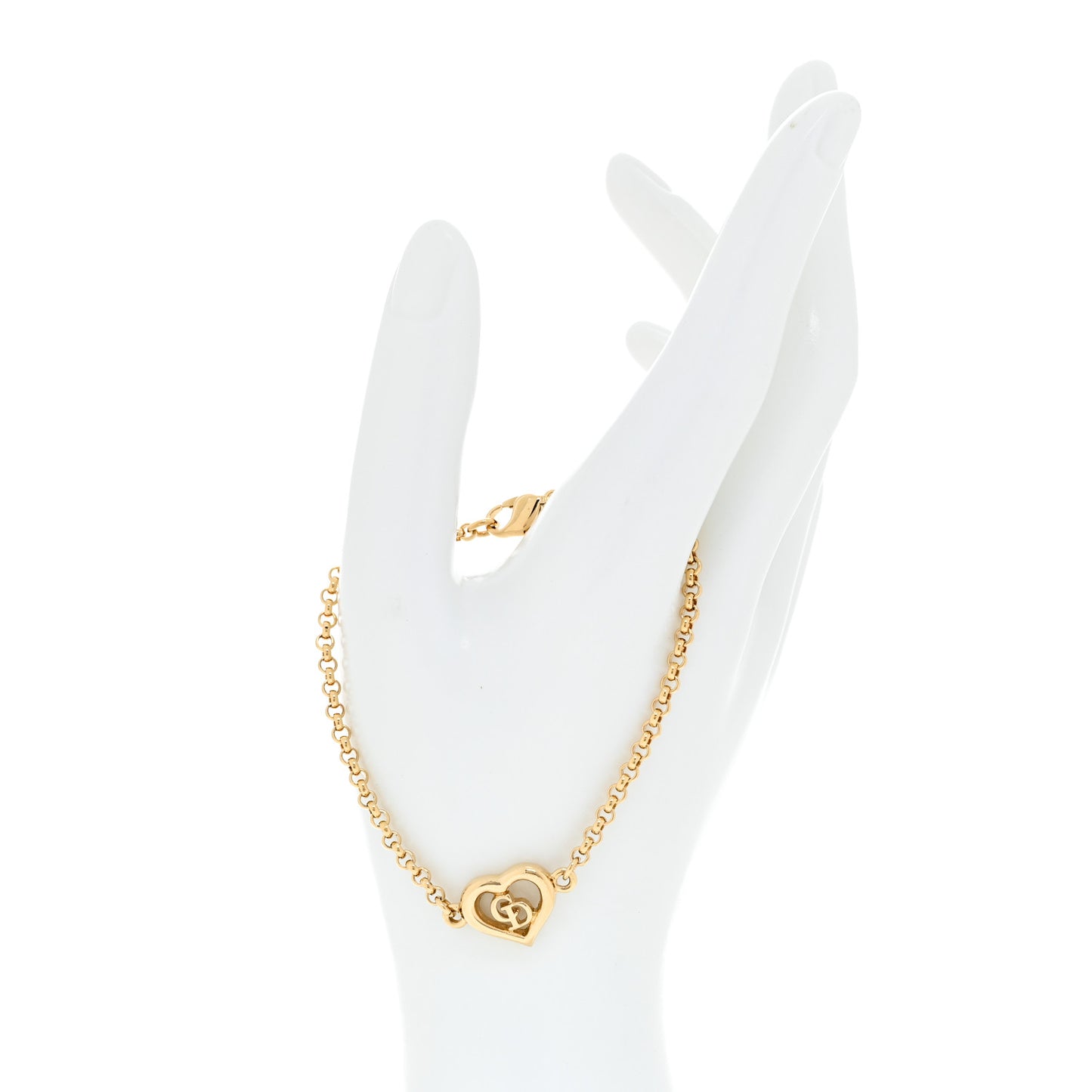 Metal Heart Chain Bracelet Gold