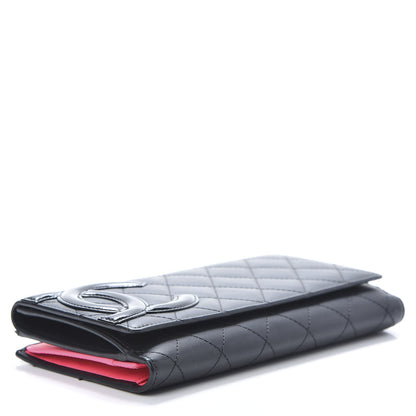 Chanel Calfskin Quilted Cambon Gusset Flap Wallet Black 4 of 10