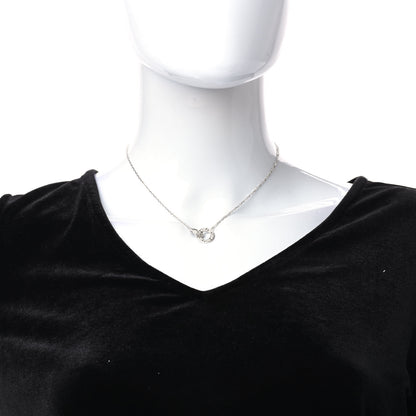Cartier 18K White Gold Diamond Interlocking LOVE Paved Necklace 2 of 6