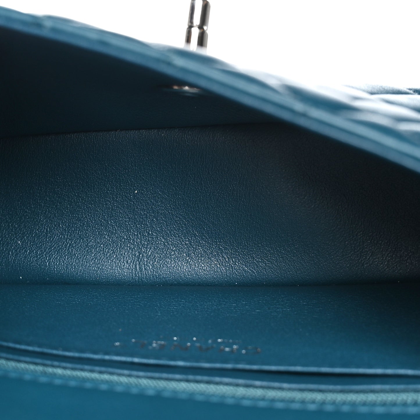 Lambskin Quilted Mini Rectangular Flap Dark Blue