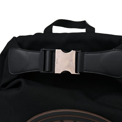 Fendi Nylon Stamp Patch Cross Strap Backpack Black Maya 16 of 17