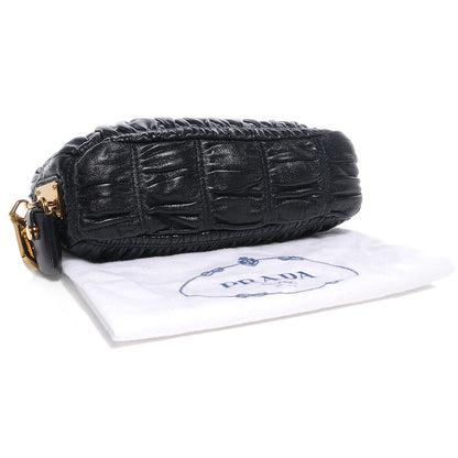 Prada Nappa Gaufre Leather Pochette Crossbody Bag Nero Black 4 of 8