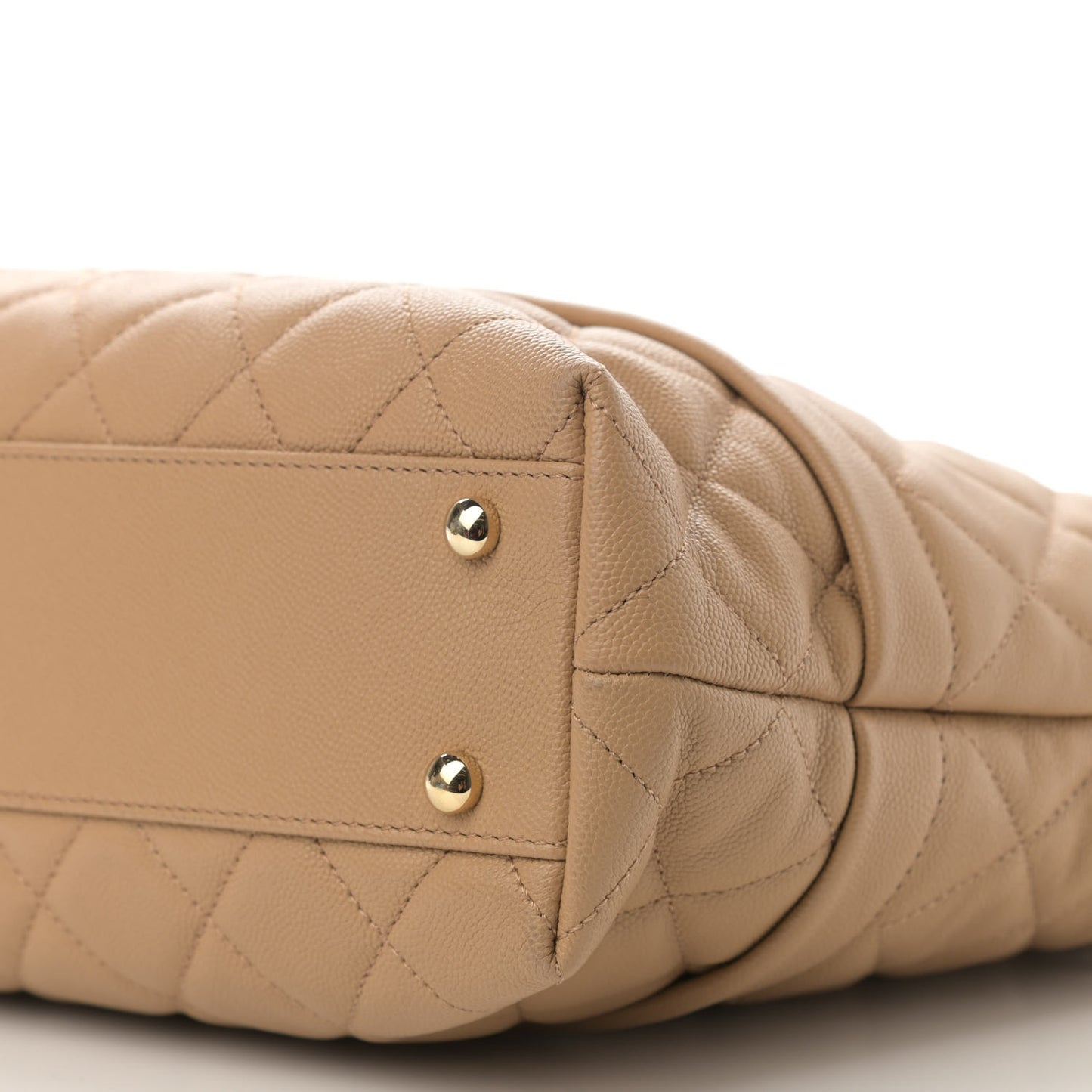 Caviar Quilted Rolled Up Tote Beige