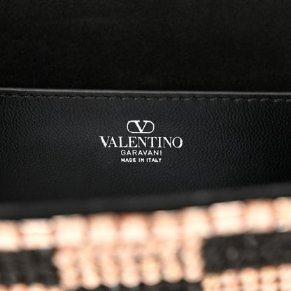 Valentino Garavani Crystal Chess Embroidered Vlogo Small Loco Shoulder Bag Black Rose Water Lilac 6 of 11