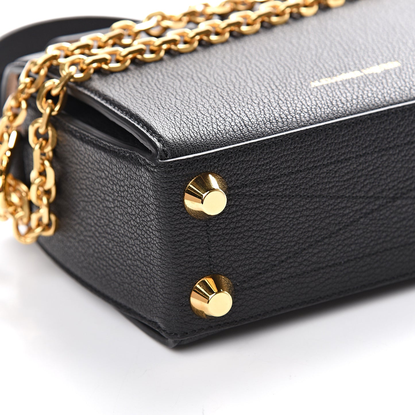 Fine Grain Goatskin Box Shoulder Bag 19 Black