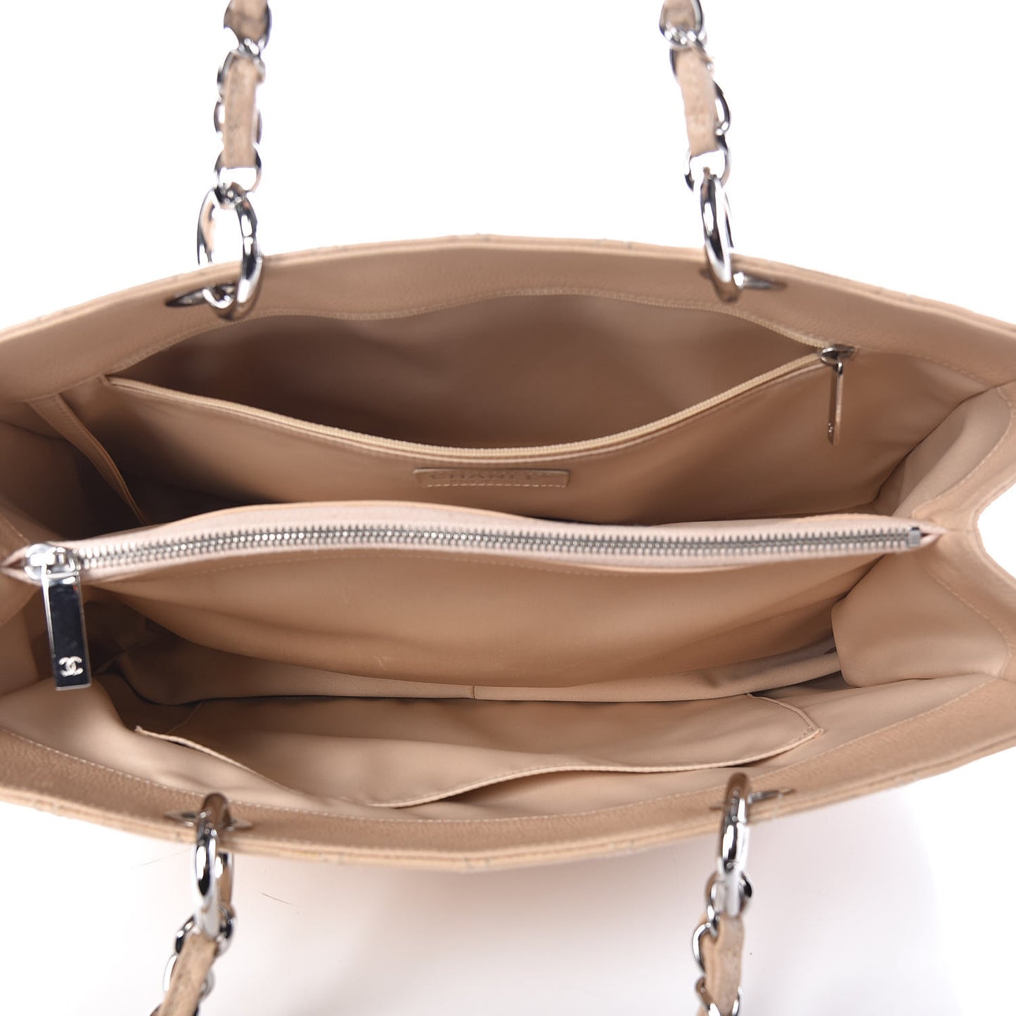 Caviar Quilted Grand Shopping Tote GST Beige Clair