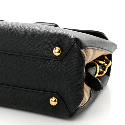 Burberry Derby Calfskin House Check Small Camberley Black 9 of 11