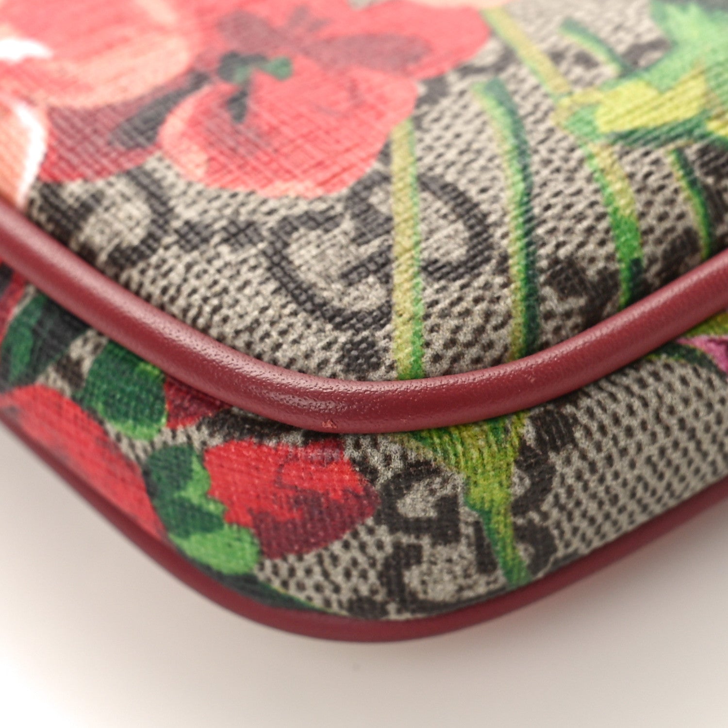 Gucci GG Supreme Monogram Blooms Mini Chain Bag Beige Multicolor Dry Rose 8 of 10