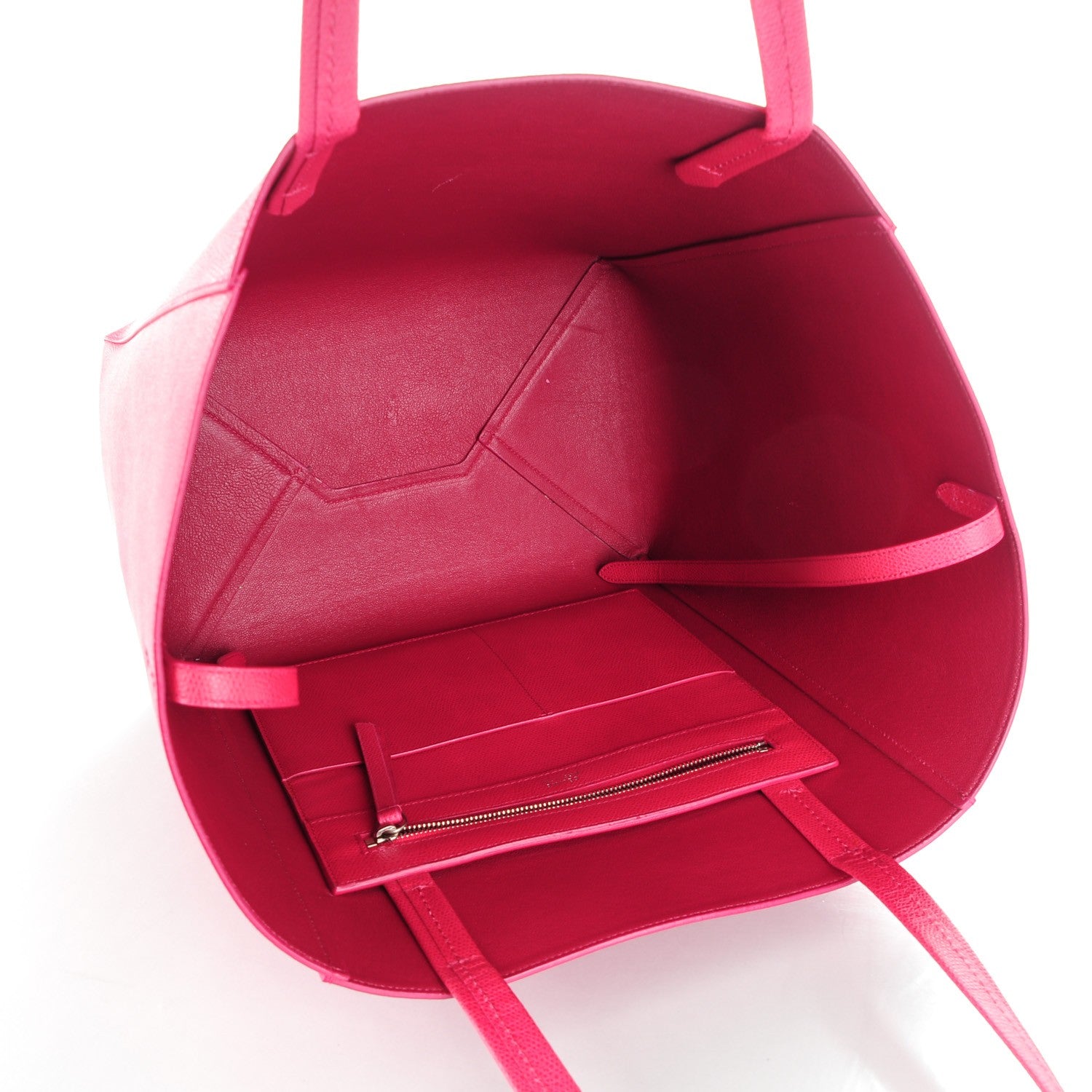 Celine Grained Calfskin Small Horizontal Cabas Phantom Fuchsia 5 of 8