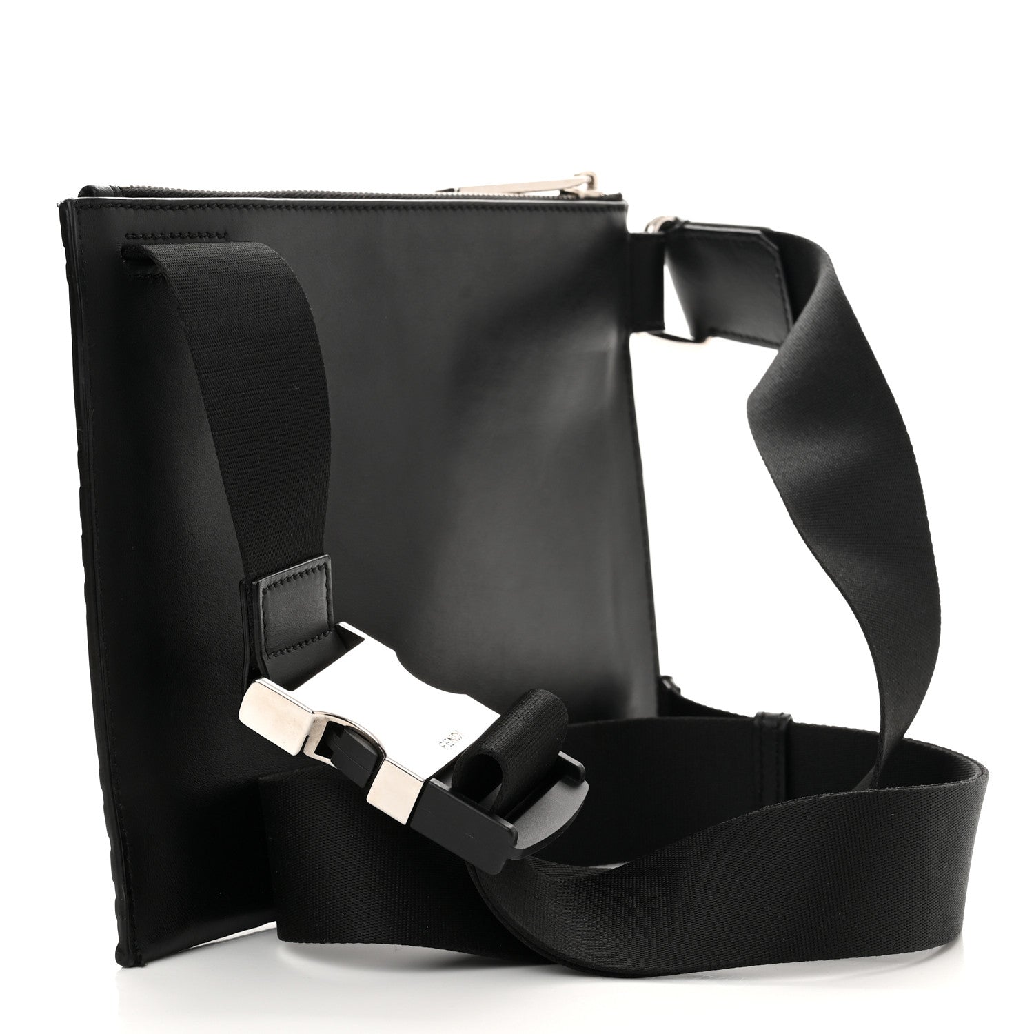 Fendi Vitello Century Bi-Color FF 1974 Embossed Messenger Maya Black 2 of 9