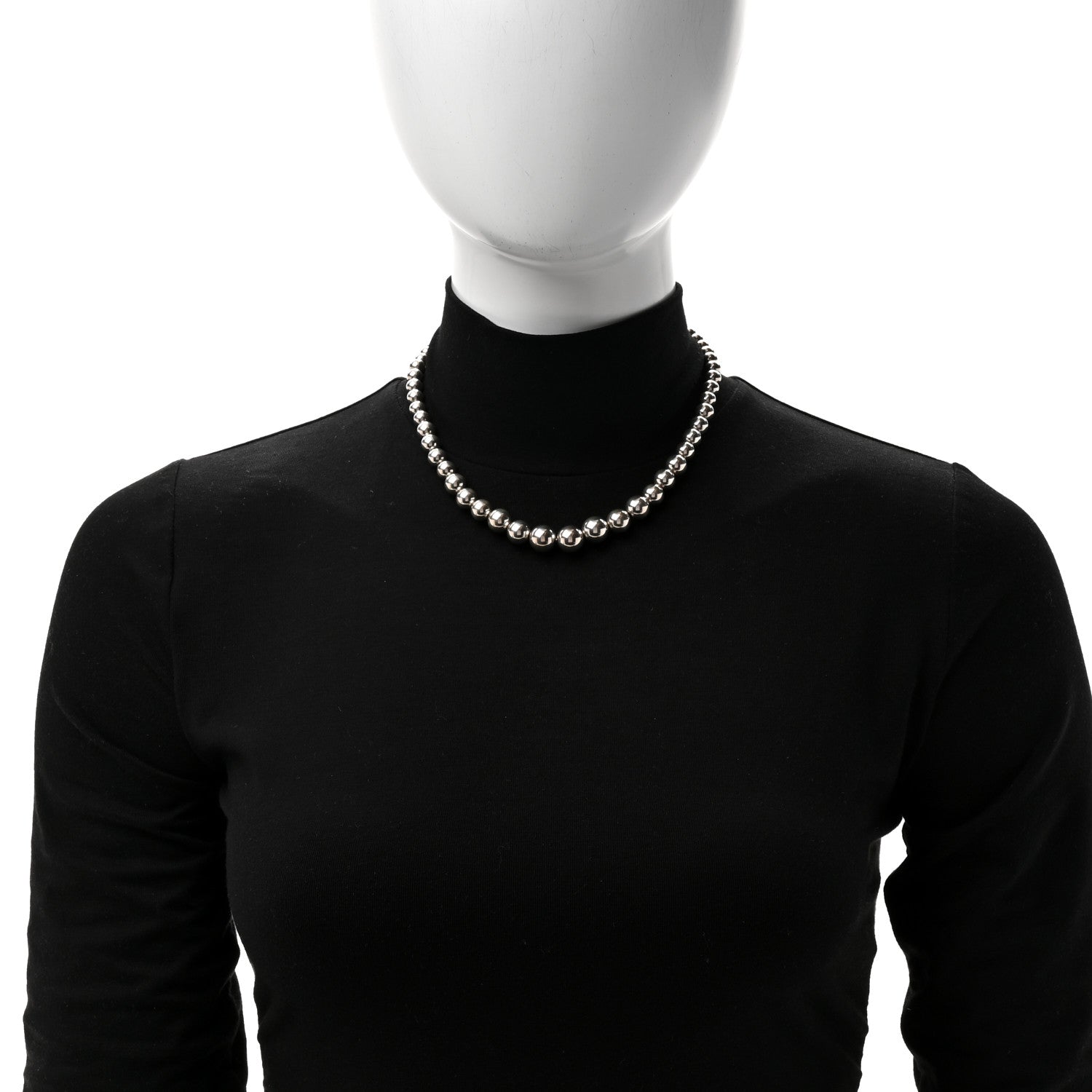 Tiffany Sterling Silver Hardwear Graduated Ball Necklace 2 of 5