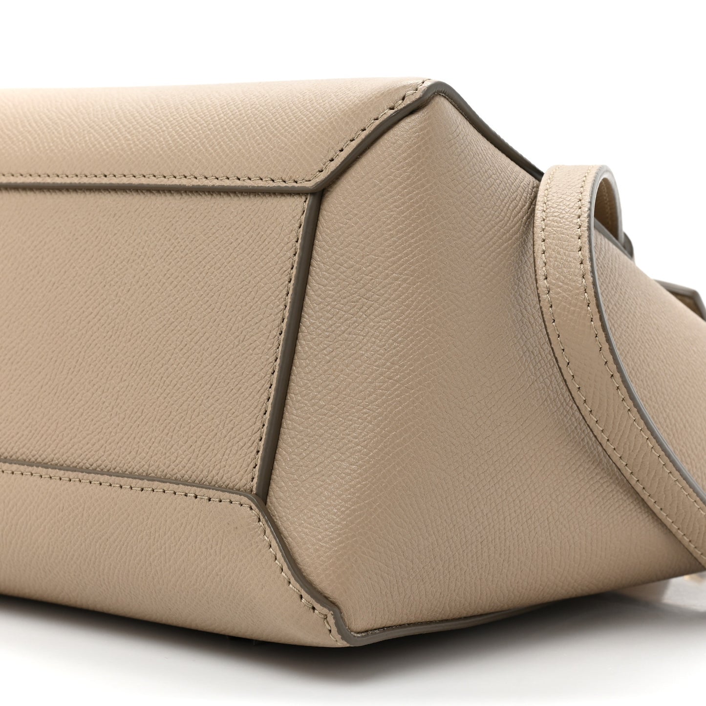 Grained Calfskin Micro Belt Bag Light Taupe