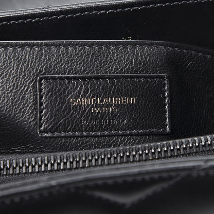 Saint Laurent Calfskin Y Quilted Monogram Small Loulou Chain Satchel Black 7 of 9