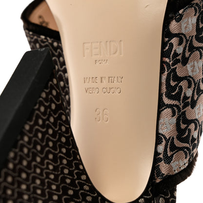 Fendi Jacquard FF Fabric Ffreedom Mules 36 Black 7 of 7