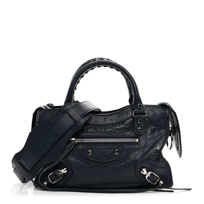 Balenciaga Agneau Classic Silver Hardware Mini City Bleu De Minuit 1 of 11
